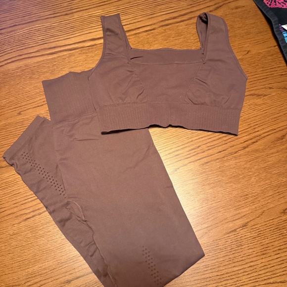 Free People - FP Movement Good Karma Bra + Legging Set - Chocolate - Picture 2 of 4